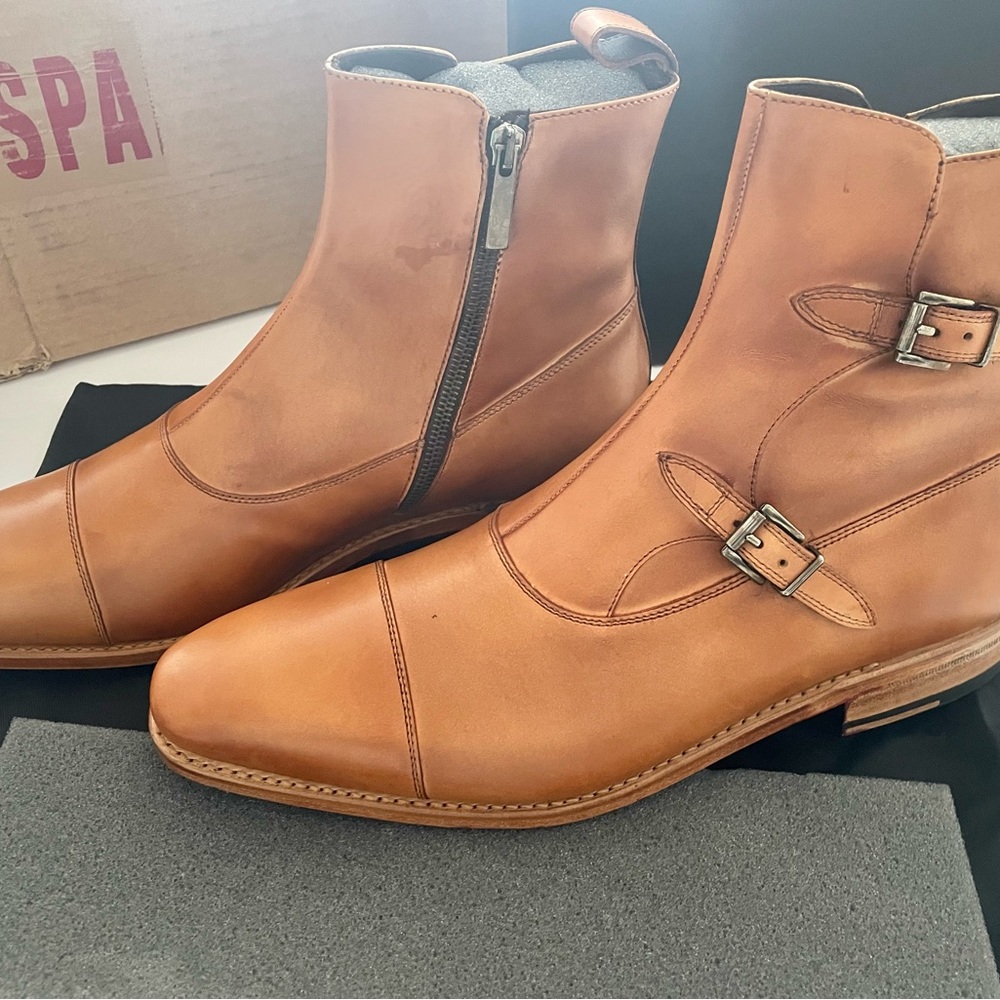 Dapper Lane “Octavian” Hand Crafted Leather Boots - 11.5 - Picture 1 of 7